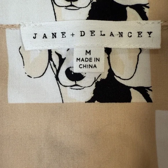 Jane and Delancey Dog Print Button Up Shirt Womens Frenchie Poodle Corgy Med Art - Picture 14 of 16